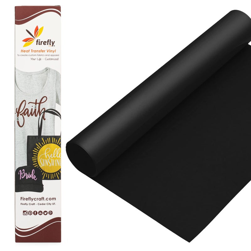 Firefly Craft - 3D Black Heat Transfer Vinyl Sheets - Iron On Vinyl for Cricut and Silhouette - Brick Style Heat Press Vinyl for Shirts, Art, Crafts, & More - 12 x 20 inch Black HTV Vinyl Sheet - Image 1